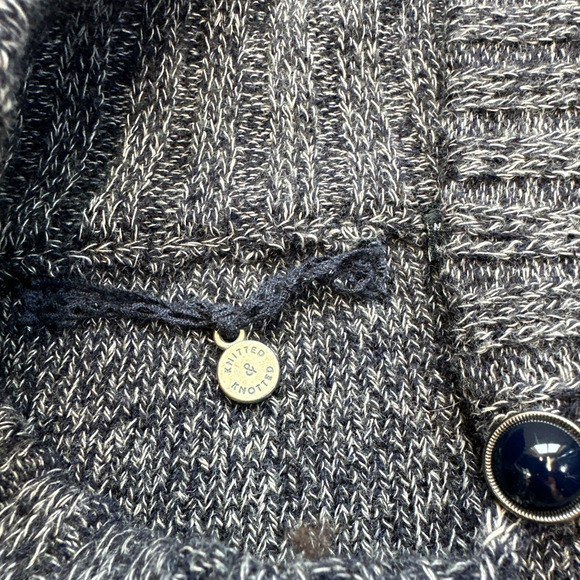 Whimsical Knitted & Knotted Gray Ruffle Wool Blend Sweater XS Asymmetrical‎ Hem - Picture 2 of 9